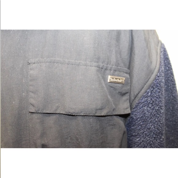 Timberland Men Windbreaker Jacket Large Black W Blue Fur Lining Winter - Picture 3 of 13